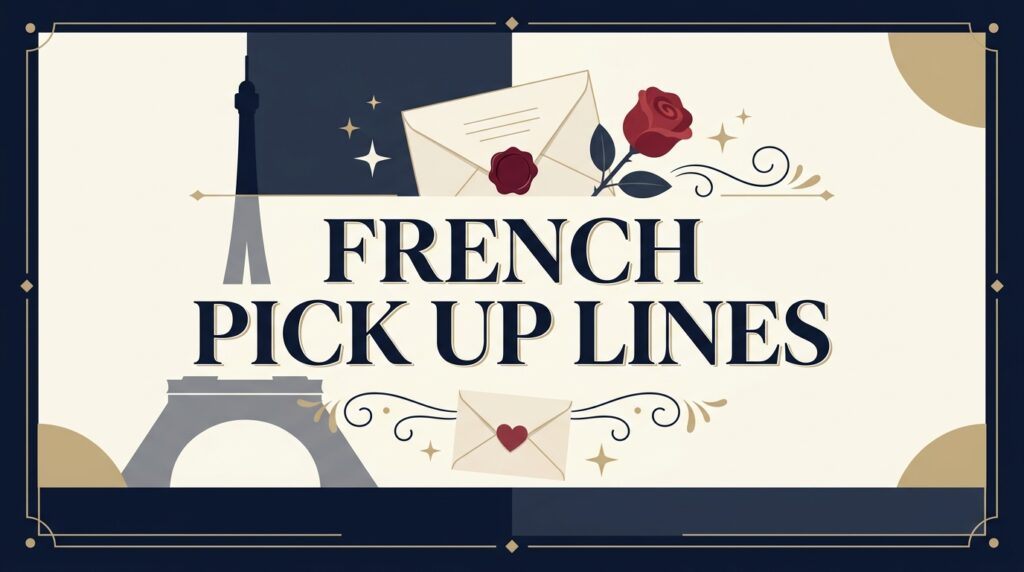 Discover 185+ funny, cute, flirty and romantic French pick up lines with English meanings, pronunciation help and lines for texts and dating apps.
